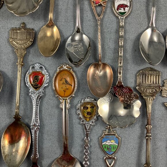 31 Vtg/Antique Collectible Souvenir Teaspoons Spoons Lot Commemorative Worldwide - Picture 5 of 10